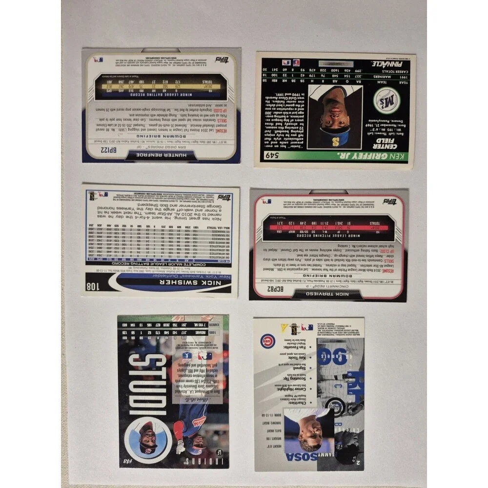 MLB Baseball Card Lot Ken Griffey Jr Sammy Sosa Albert Belle Nick Swisher Hunter